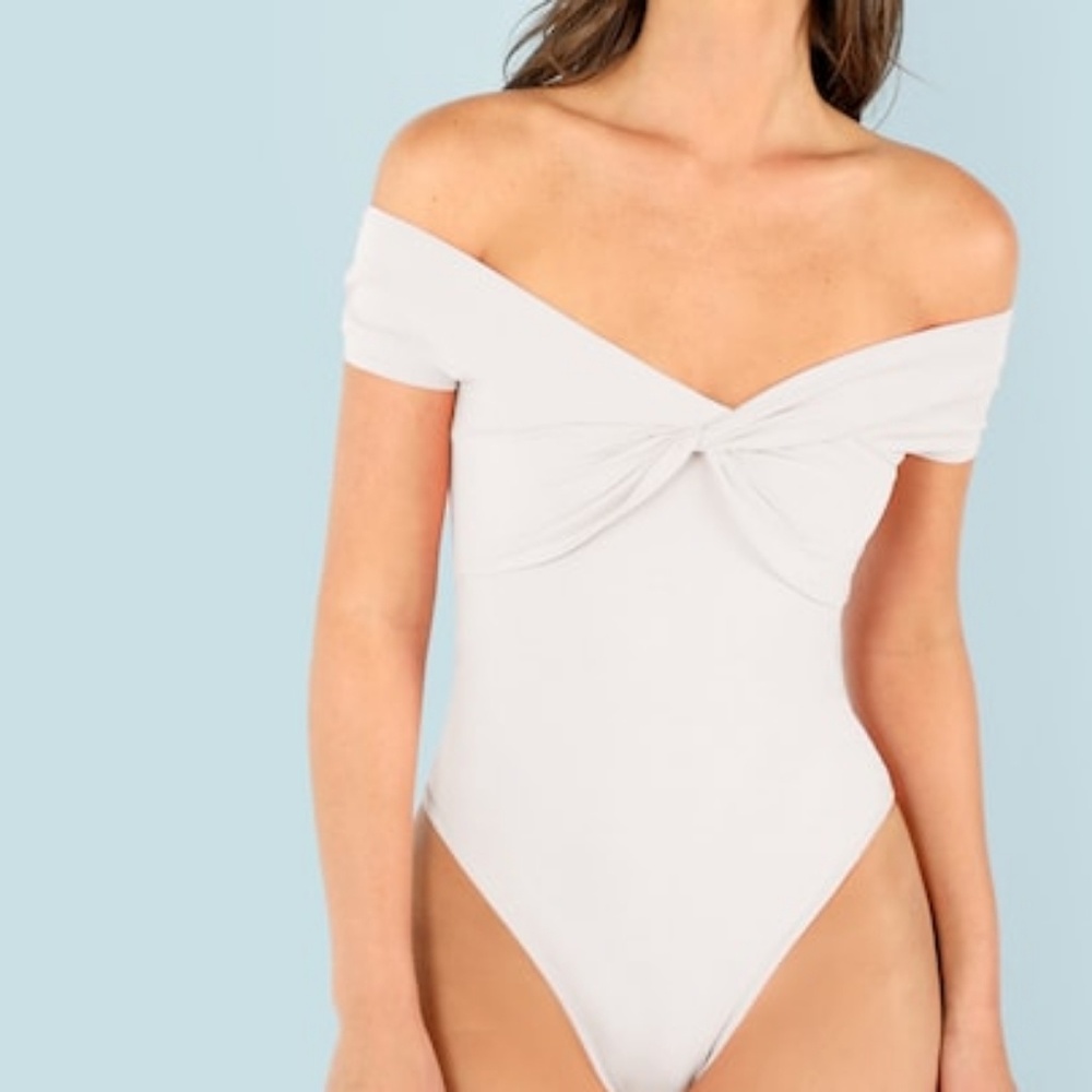 SHEIN Off Shoulder Twist Detail Bodysuit